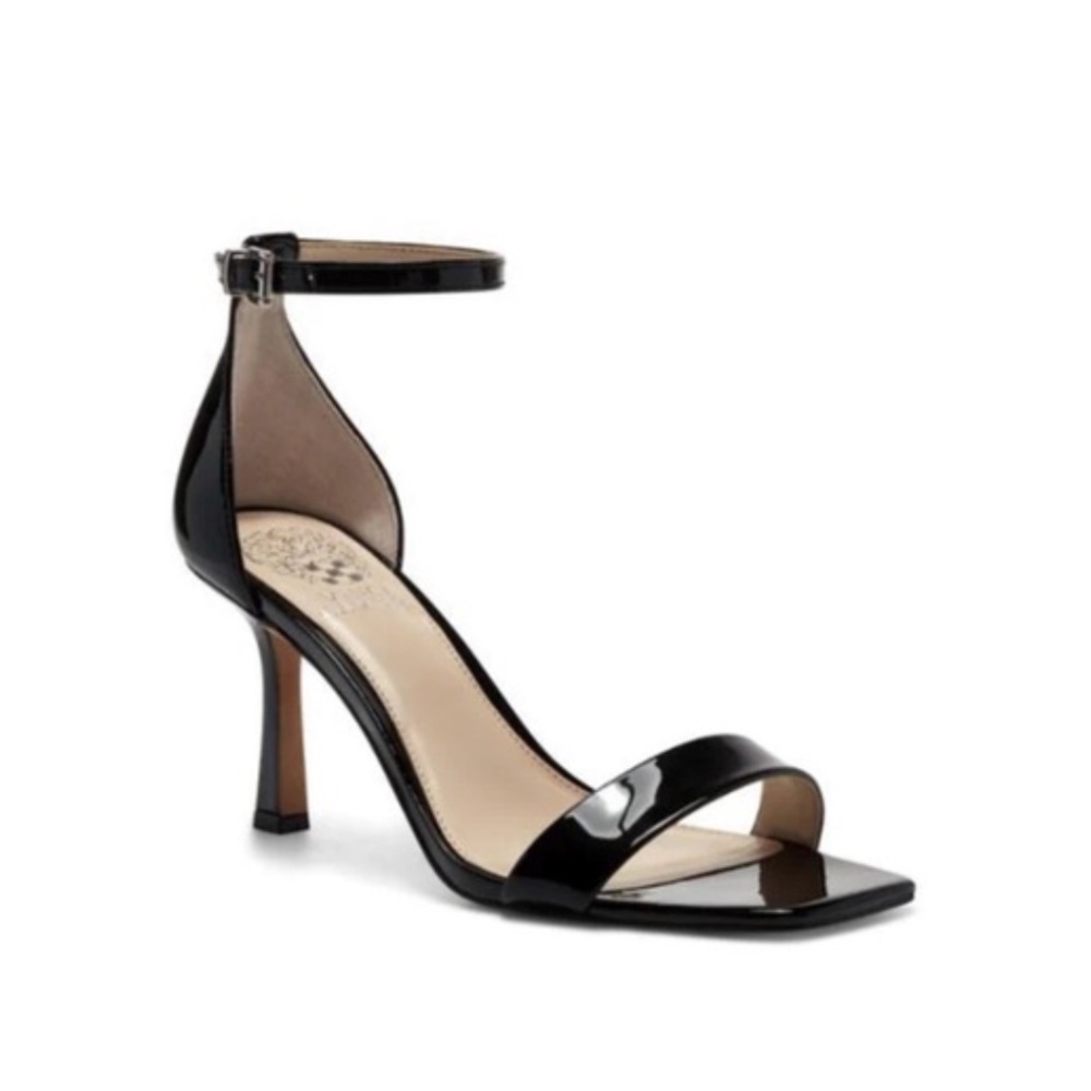 ince Camuto Enella Ankle Strap Sandal – Black Patent, Size 9.5/41